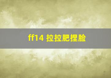 ff14 拉拉肥捏脸